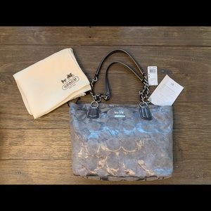 SOLD* Coach Signature Metallic Shoulder Tote 18688